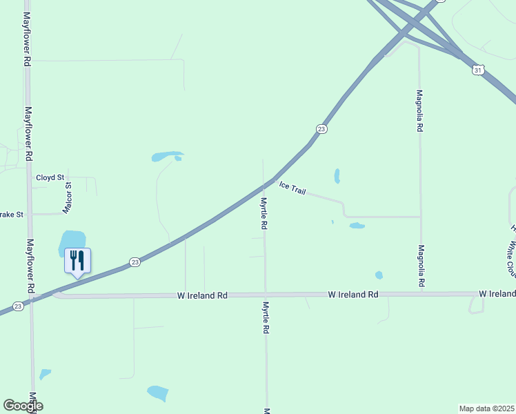 map of restaurants, bars, coffee shops, grocery stores, and more near 59245 Myrtle Road in South Bend