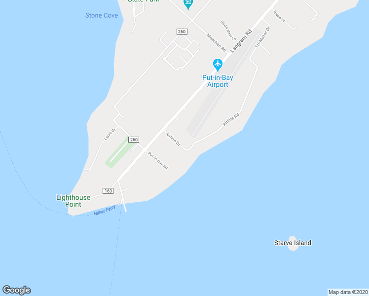 map of restaurants, bars, coffee shops, grocery stores, and more near 1785 Airline Rd in Put-in-Bay