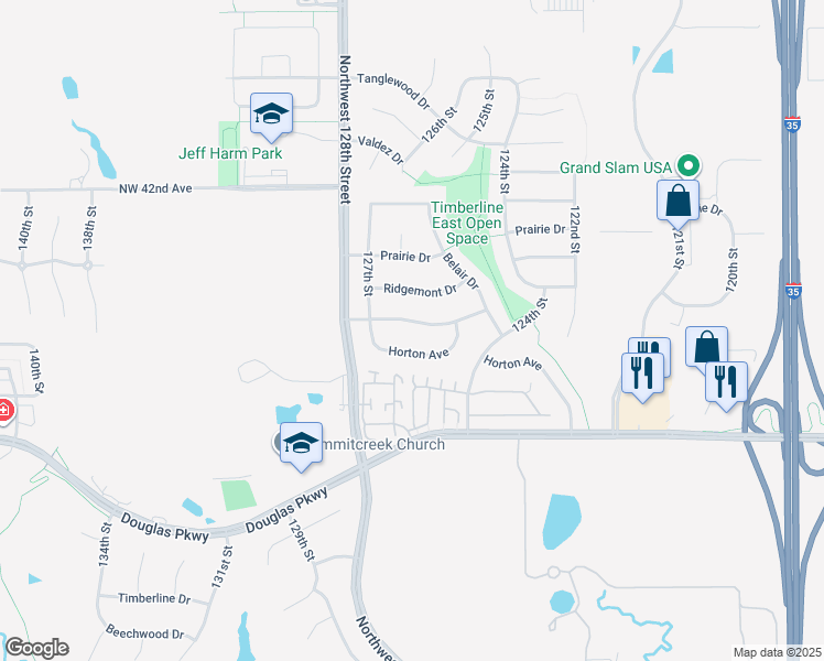 map of restaurants, bars, coffee shops, grocery stores, and more near 12610 Airline Avenue in Urbandale