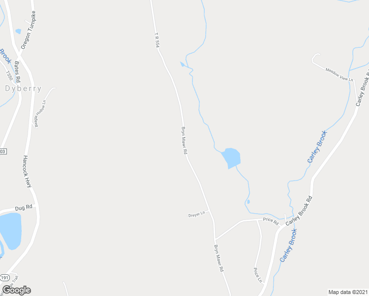 map of restaurants, bars, coffee shops, grocery stores, and more near Bryn Mawr Road in Honesdale