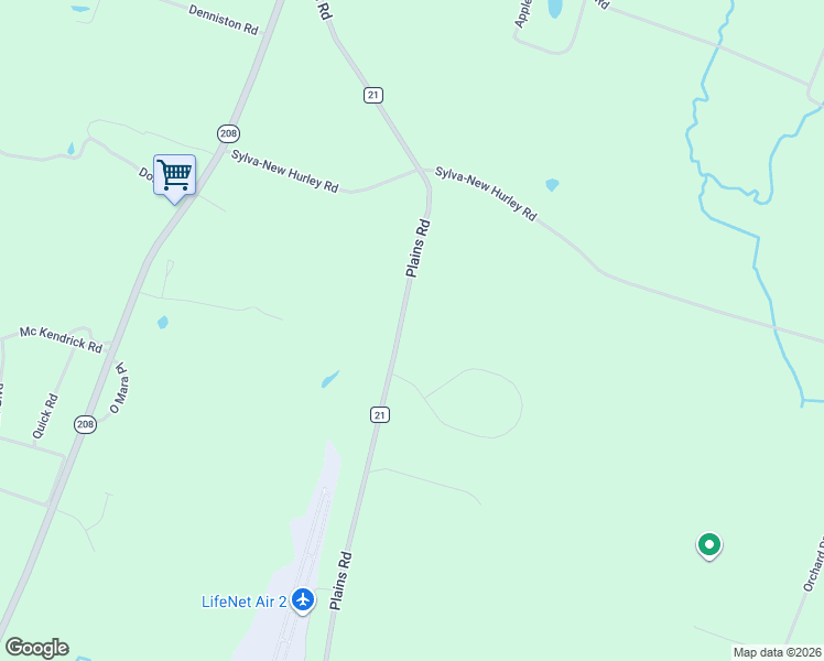 map of restaurants, bars, coffee shops, grocery stores, and more near 1024 Plains Rd in Wallkill
