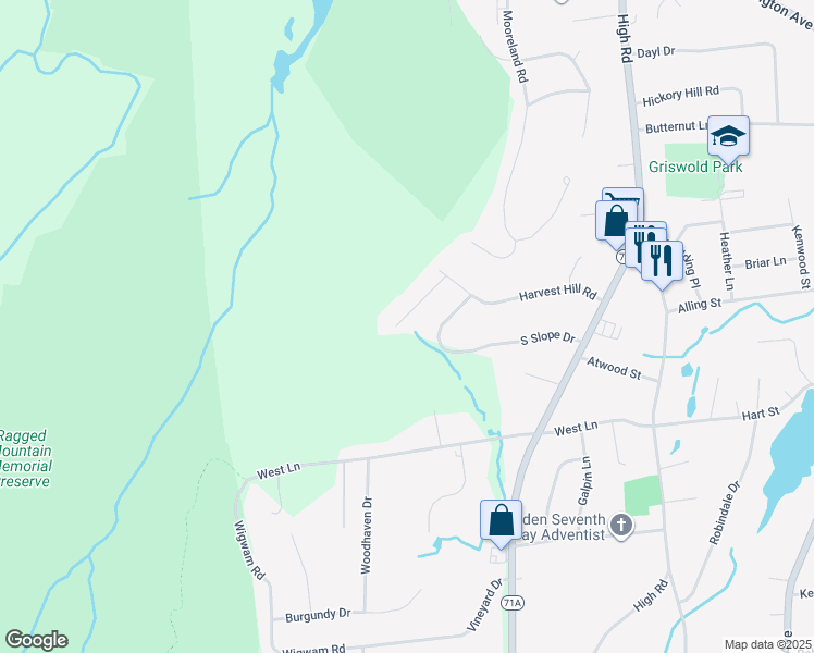 map of restaurants, bars, coffee shops, grocery stores, and more near 67 Glenview Drive in Berlin