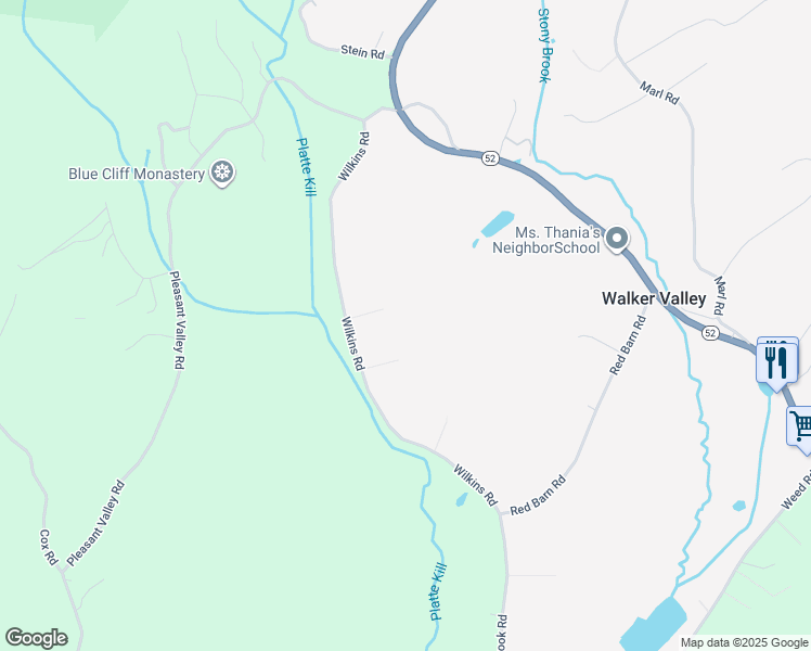 map of restaurants, bars, coffee shops, grocery stores, and more near 92 Wilkins Rd in Pine Bush