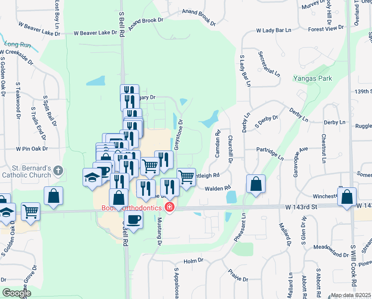 map of restaurants, bars, coffee shops, grocery stores, and more near 1790 Sheffield Drive in Homer Glen