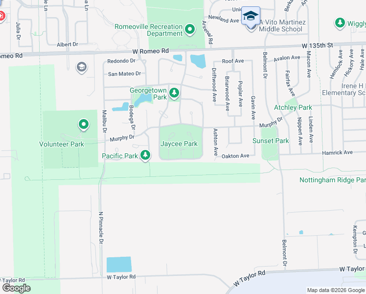 map of restaurants, bars, coffee shops, grocery stores, and more near 946 East Savannah Drive in Romeoville
