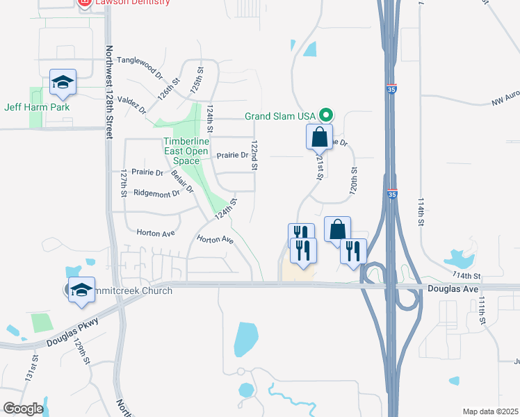 map of restaurants, bars, coffee shops, grocery stores, and more near 3900 121st Street in Urbandale