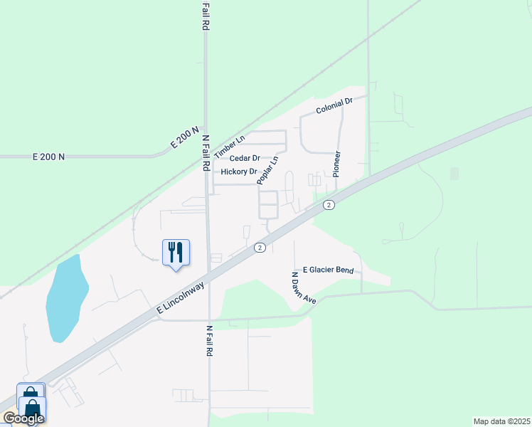 map of restaurants, bars, coffee shops, grocery stores, and more near 1189-1305 State Road 2 in La Porte
