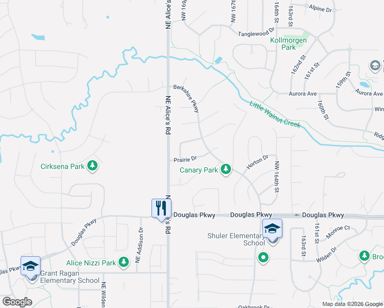 map of restaurants, bars, coffee shops, grocery stores, and more near 16845 Airline Drive in Clive