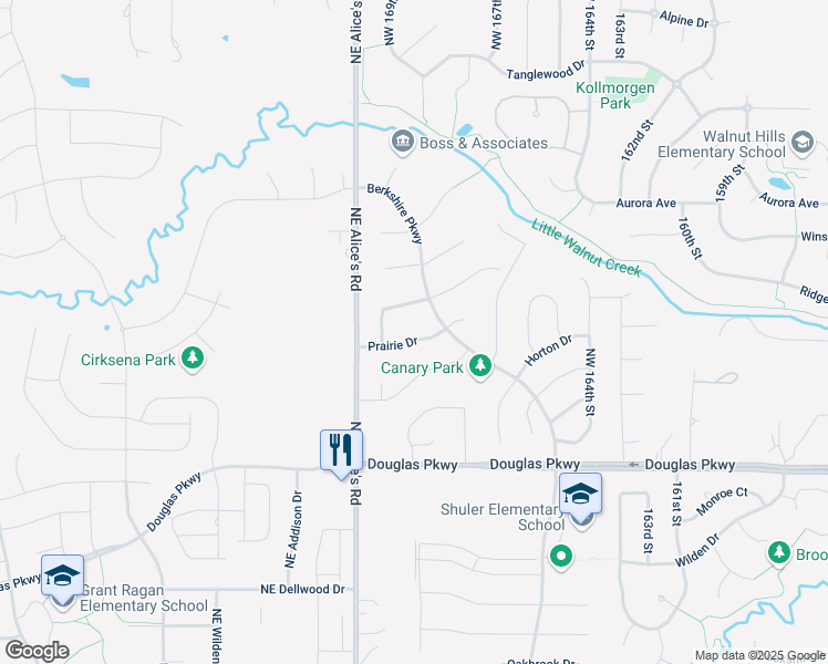 map of restaurants, bars, coffee shops, grocery stores, and more near 16845 Airline Drive in Clive