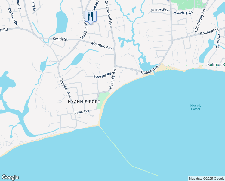 map of restaurants, bars, coffee shops, grocery stores, and more near 15 Hyannis Avenue in Barnstable