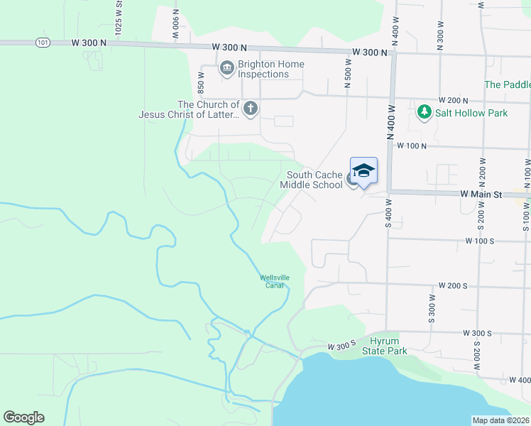map of restaurants, bars, coffee shops, grocery stores, and more near 111 South 650 West in Hyrum