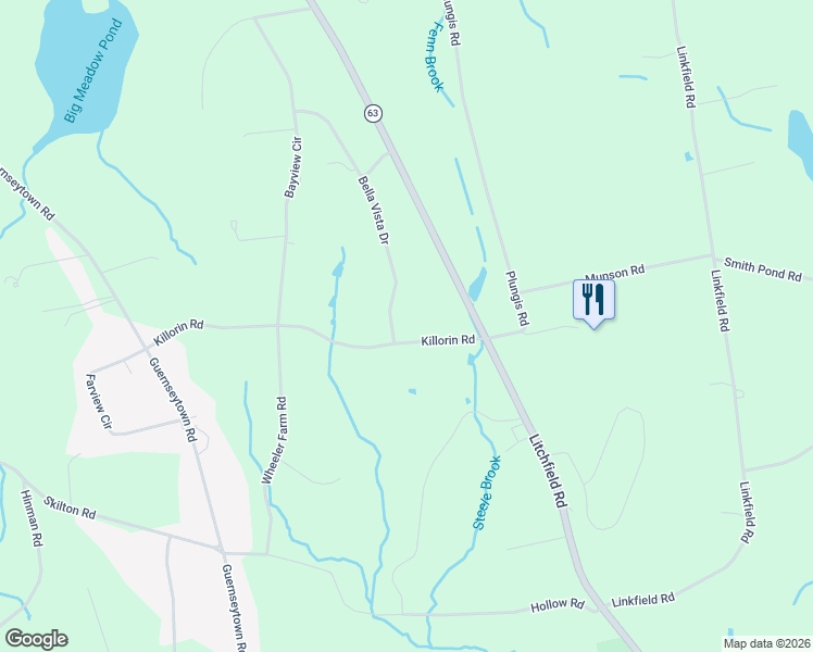 map of restaurants, bars, coffee shops, grocery stores, and more near 0 Bella Vista Drive in Watertown