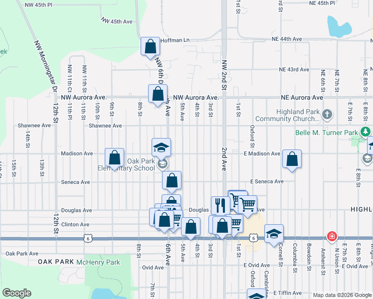 map of restaurants, bars, coffee shops, grocery stores, and more near 4022 4th Street in Des Moines