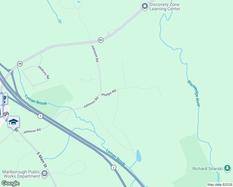 map of restaurants, bars, coffee shops, grocery stores, and more near 18 Phelps Road in Marlborough