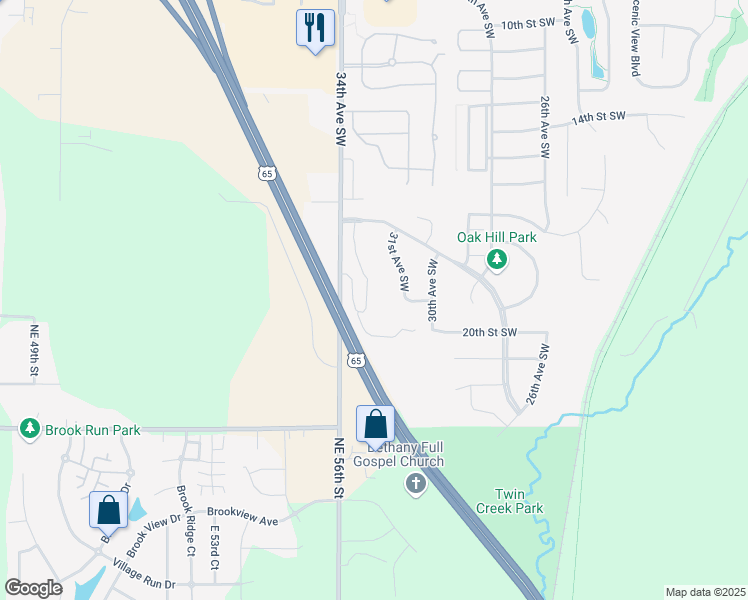 map of restaurants, bars, coffee shops, grocery stores, and more near 1841 34th Avenue Southwest in Altoona