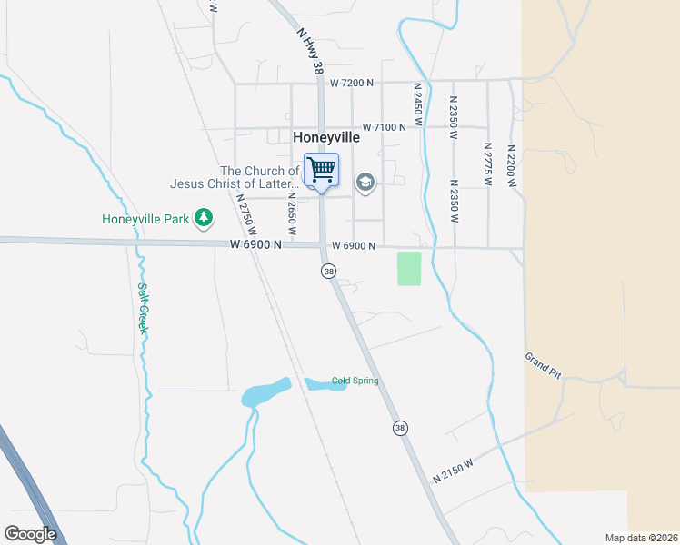 map of restaurants, bars, coffee shops, grocery stores, and more near 6820 North Highway 38 in Brigham City