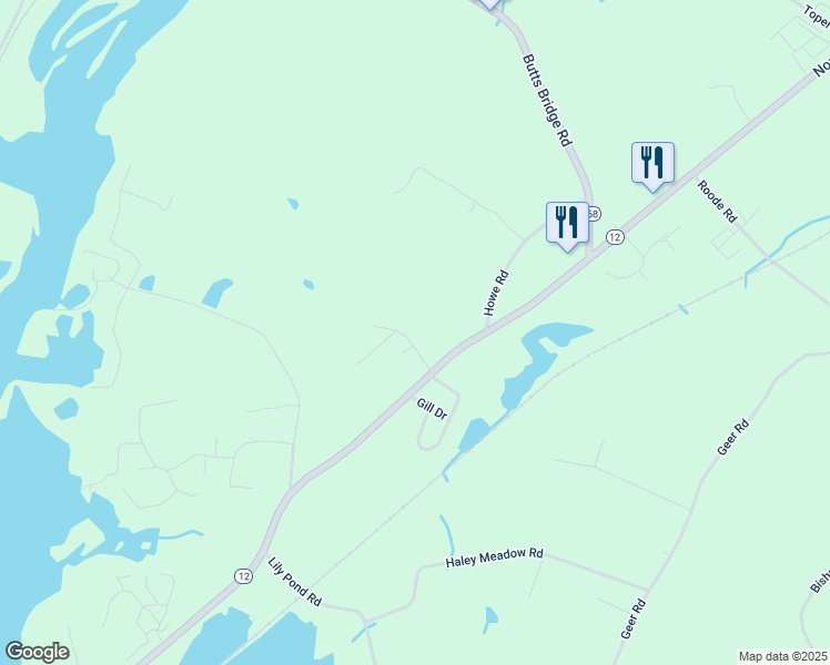 map of restaurants, bars, coffee shops, grocery stores, and more near 21 Spring Road in Griswold