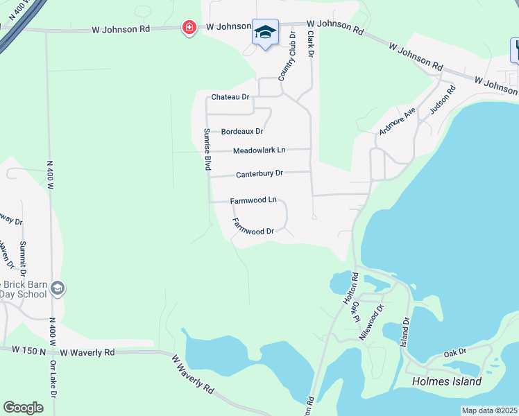 map of restaurants, bars, coffee shops, grocery stores, and more near 214 Farmwood Lane in La Porte