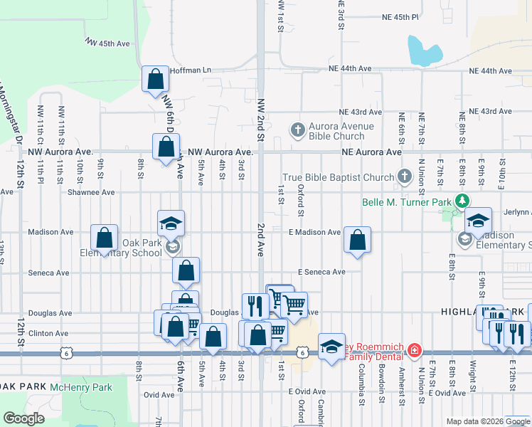 map of restaurants, bars, coffee shops, grocery stores, and more near 4021 2nd Avenue in Des Moines