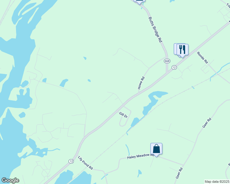 map of restaurants, bars, coffee shops, grocery stores, and more near 21 Spring Road in Griswold