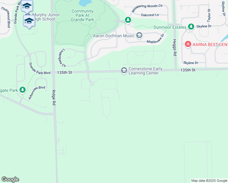map of restaurants, bars, coffee shops, grocery stores, and more near 13608 Carmel Boulevard in Plainfield
