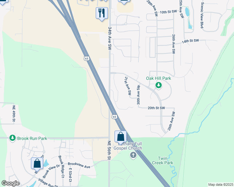 map of restaurants, bars, coffee shops, grocery stores, and more near 1825 34th Avenue Southwest in Altoona