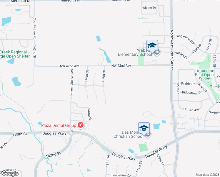 map of restaurants, bars, coffee shops, grocery stores, and more near 4015 138th Street in Urbandale