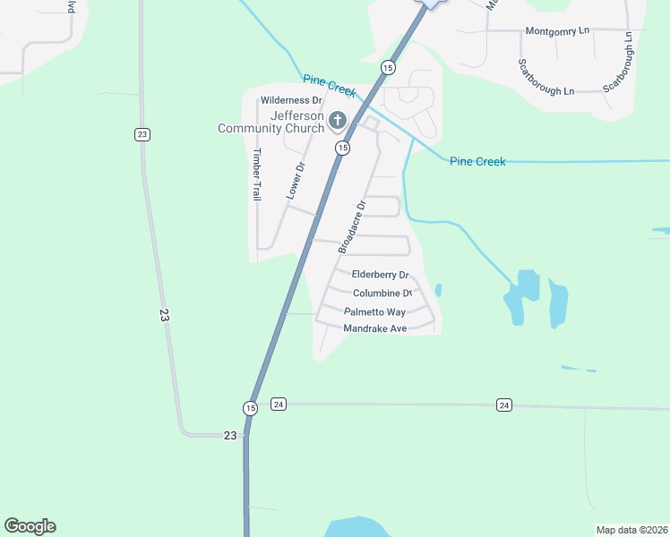 map of restaurants, bars, coffee shops, grocery stores, and more near 521 Broadacre Drive in Goshen