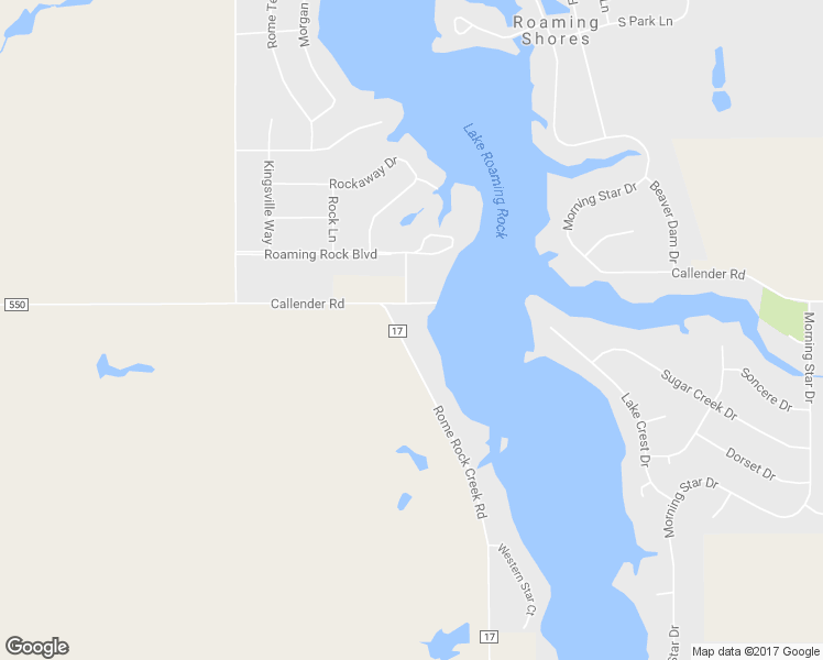 map of restaurants, bars, coffee shops, grocery stores, and more near 801 Rome Rock Creek Road in Roaming Shores
