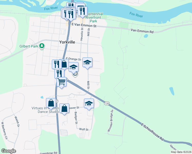 map of restaurants, bars, coffee shops, grocery stores, and more near 310 Walter Street in Yorkville