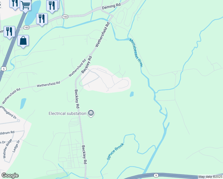 map of restaurants, bars, coffee shops, grocery stores, and more near 114 Scenic Drive in Berlin