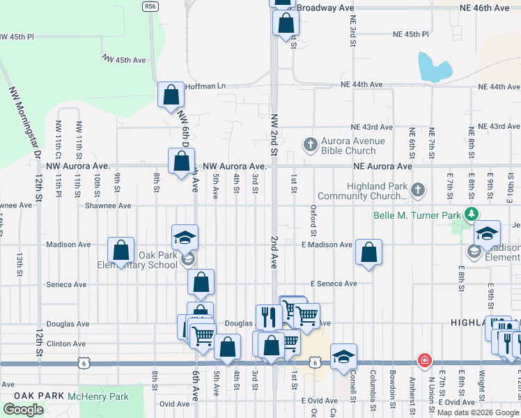 map of restaurants, bars, coffee shops, grocery stores, and more near 4113 3rd Street in Des Moines