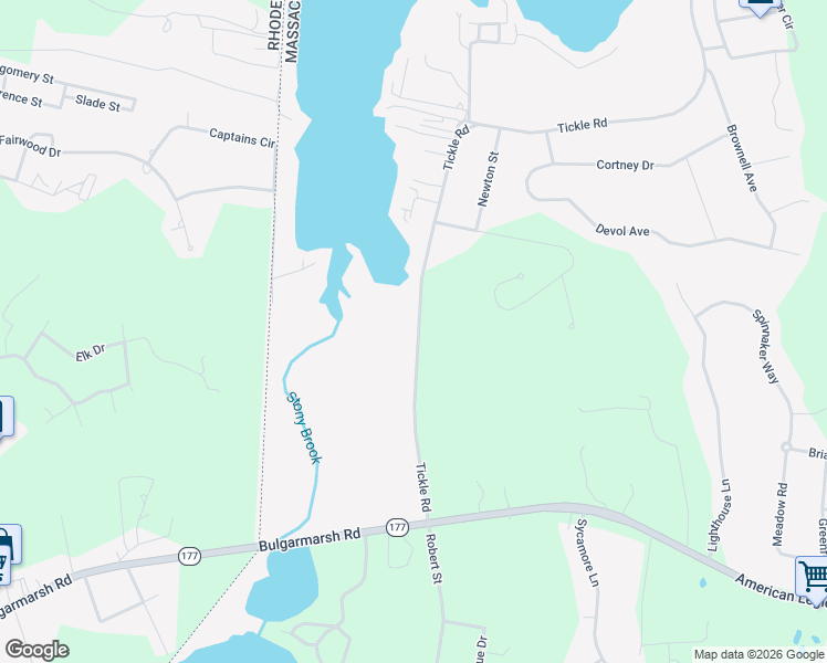 map of restaurants, bars, coffee shops, grocery stores, and more near 321 Tickle Road in Westport
