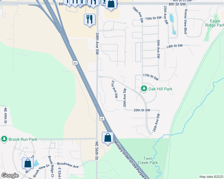 map of restaurants, bars, coffee shops, grocery stores, and more near 1730 31st Avenue Southwest in Altoona