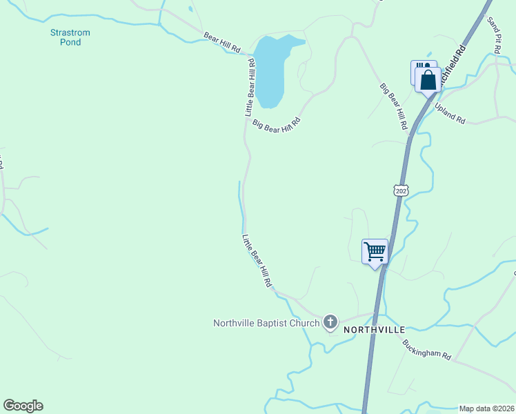 map of restaurants, bars, coffee shops, grocery stores, and more near 42 Little Bear Hill Road in New Milford