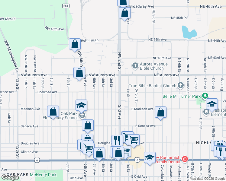 map of restaurants, bars, coffee shops, grocery stores, and more near 4113 3rd Street in Des Moines