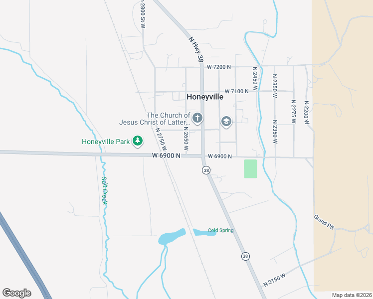 map of restaurants, bars, coffee shops, grocery stores, and more near 2670 West 6900 North in Honeyville