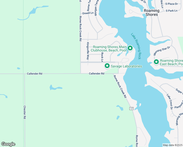 map of restaurants, bars, coffee shops, grocery stores, and more near 22 Callender Road in Roaming Shores