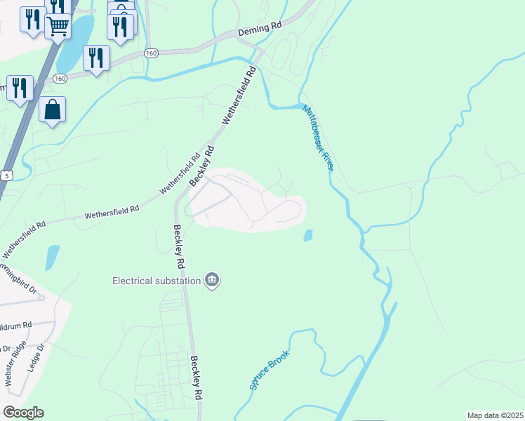 map of restaurants, bars, coffee shops, grocery stores, and more near 114 Scenic Drive in Berlin