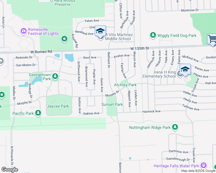 map of restaurants, bars, coffee shops, grocery stores, and more near in Romeoville