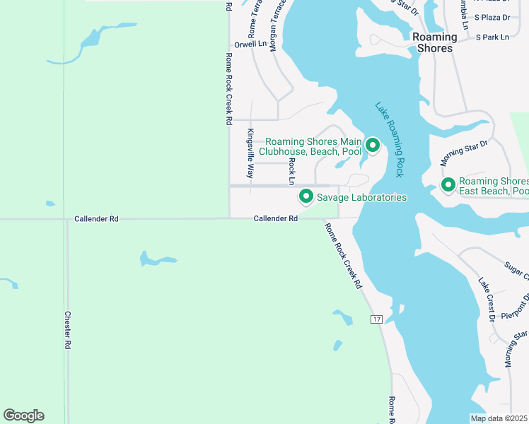 map of restaurants, bars, coffee shops, grocery stores, and more near 22 Callender Road in Roaming Shores