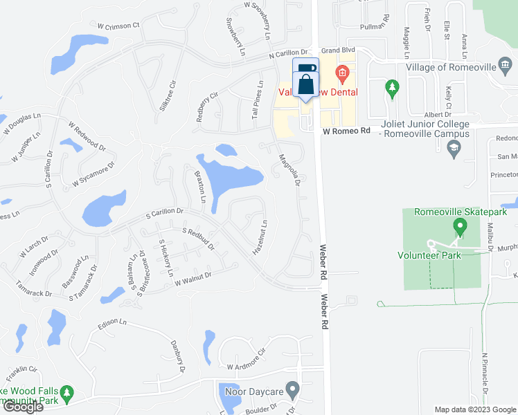 map of restaurants, bars, coffee shops, grocery stores, and more near 13710 South Cottonwood Lane in Plainfield