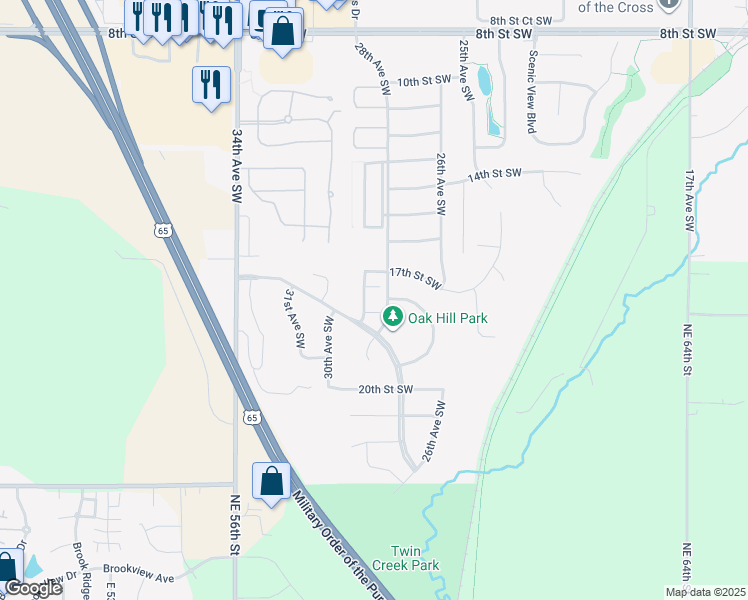 map of restaurants, bars, coffee shops, grocery stores, and more near 1806 28th Avenue Southwest in Altoona