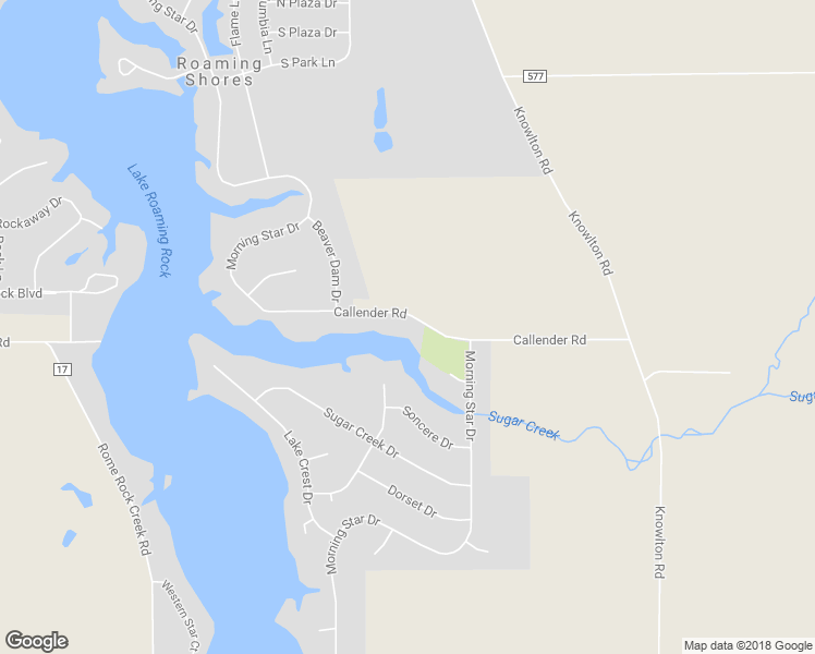 map of restaurants, bars, coffee shops, grocery stores, and more near 1824 Callender Road in Roaming Shores