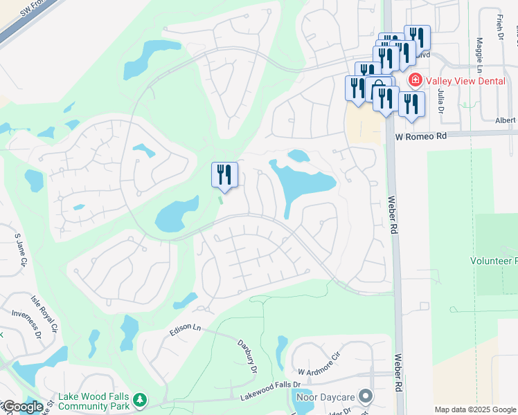 map of restaurants, bars, coffee shops, grocery stores, and more near 21144 Braxton Lane in Plainfield