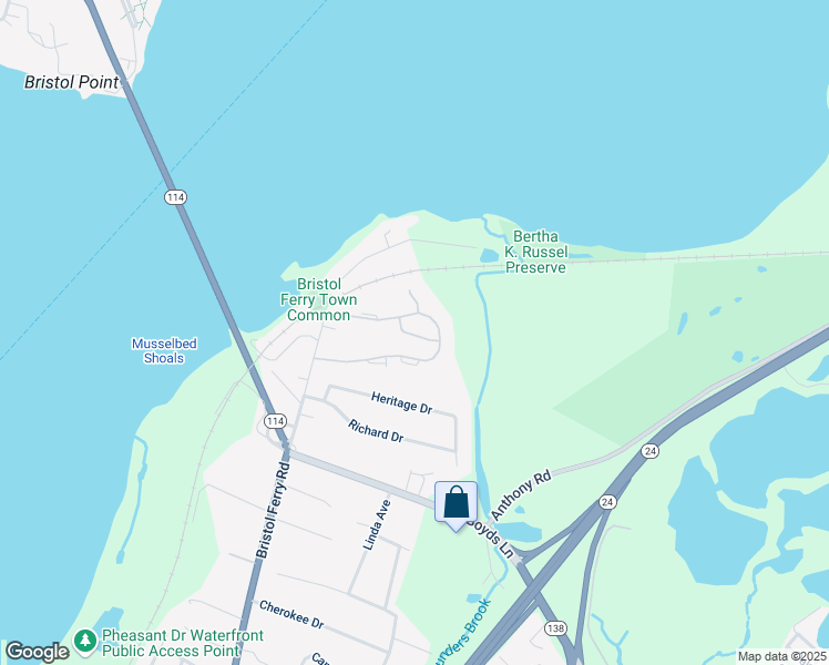 map of restaurants, bars, coffee shops, grocery stores, and more near 100 Ferry Landing Circle in Portsmouth