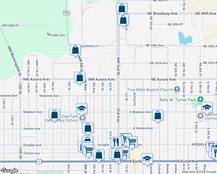 map of restaurants, bars, coffee shops, grocery stores, and more near 4113 3rd Street in Des Moines