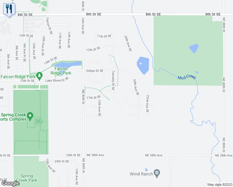 map of restaurants, bars, coffee shops, grocery stores, and more near 1852 17th Street Southeast in Altoona