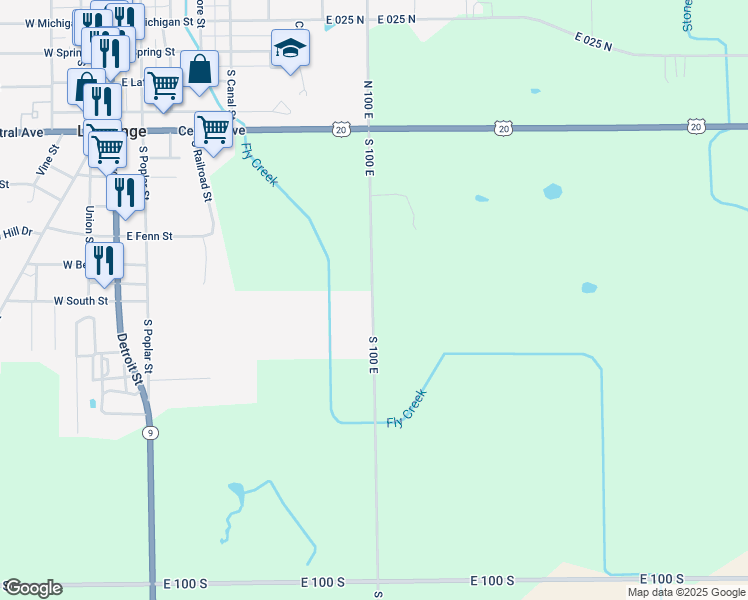 map of restaurants, bars, coffee shops, grocery stores, and more near 782-820 S Lakeland Dr in LaGrange