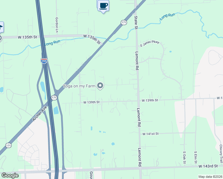 map of restaurants, bars, coffee shops, grocery stores, and more near 15754 West 139th Street in Lockport